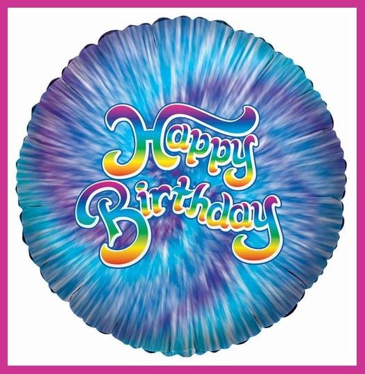 Blue Tye Dye Birthday Party Balloons supplies/decoration