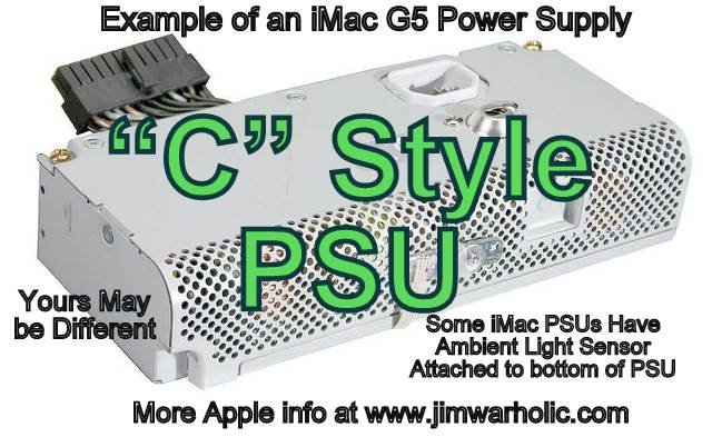 C Style Apple iMac G5 Power Supply 20 Inch Cap Kit
