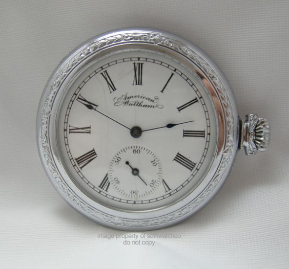 Vintage American Waltham Side Winder Open Face Pocket Watch Circa 1893