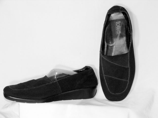 Totes Black Suede Leather Slip-On Shoes 9.5W NEW