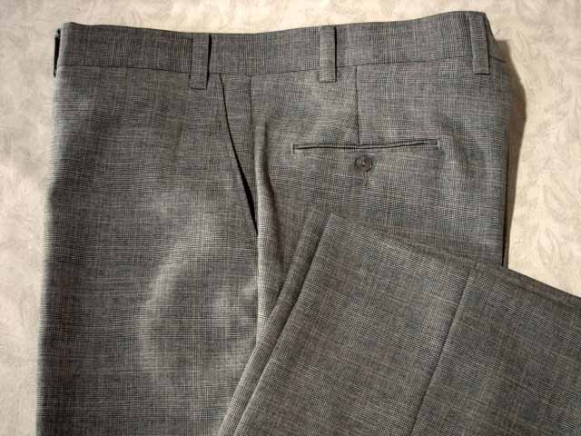 Retro Mens Black/White/Red Glenplaid Pants 42/30.5