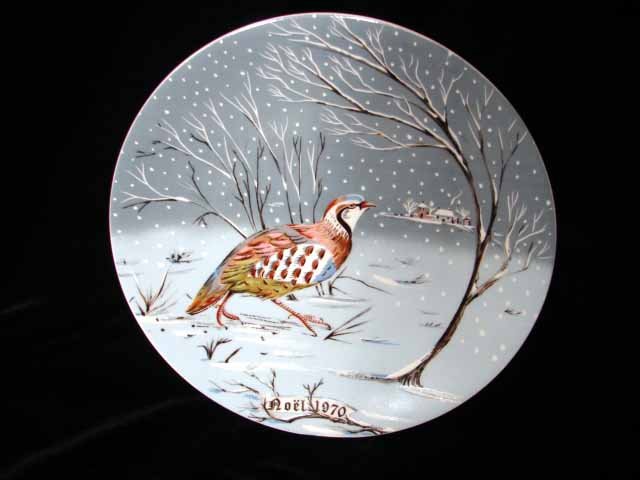 Haviland Limoges Hetreau Xmas 1970 Plate Partridge Tree