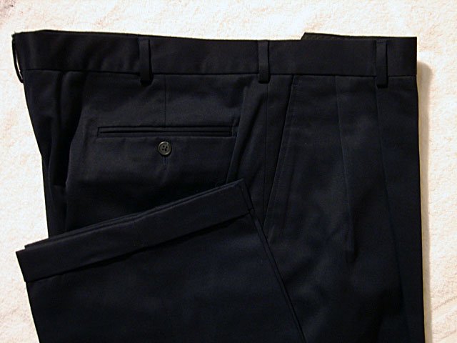 Lands End Navy Casual Cotton Mens Pants 42/30