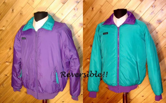 Columbia Reversible Men Purple/Green Outerwear Jacket L