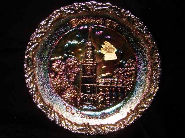 Fenton Carnival Glass Xmas 1974 Nation's Church Plate