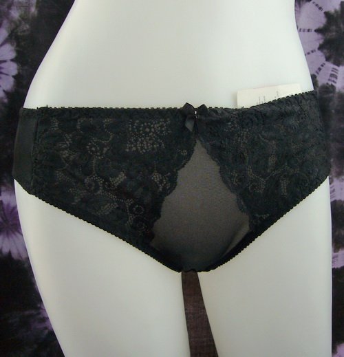 SEXY black briefs with lace panties L