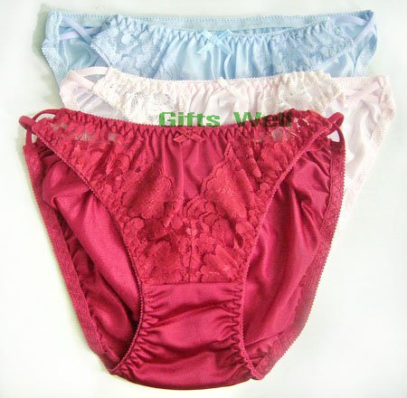 3 Pair Lace Nylon String Bikini Panites Lingerie M