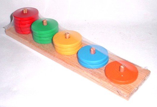 Wooden Round stacks color and counting toy