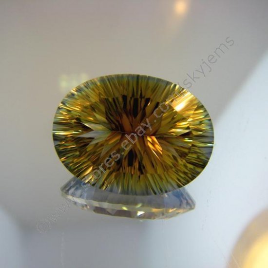 15.7ct Oval Concave Golden Mystic Topaz $863.5