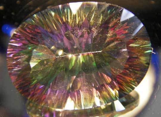 22 ct Oval Green Rainbow Mystic Fire Topaz Value: $2200