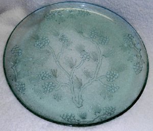 Tiara Ponderosa Pine Cake Plate or Platter - Spearmint Color