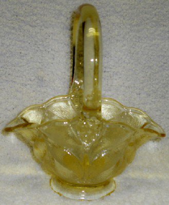 Topaz Glass Basket by L.E. Smith Glass