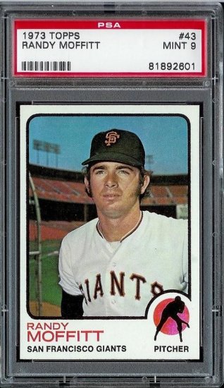 1973 Topps Baseball Randy Moffitt #43 PSA 9