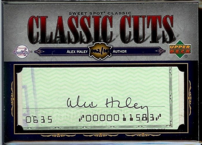 2007 Upper Deck Sweet Spot Classic Cuts Alex Haley: Roots, Malcolm X
