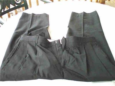 BLACK WRINKLE FREE MENS PANTS 38 X 30 EASY CARE