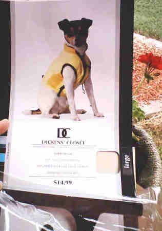 DOG JACKET VEST ZIPPERED ON FRONT YELLOW LARGE PUPPY