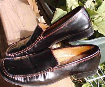 Antonio Bossi 9.5 Shoes Patent Leather Loafers Black