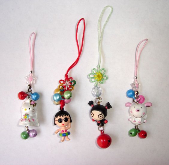 Free Shipping 4pcs/lot Cute Doll & Metal Bell Chinese lucky Knots