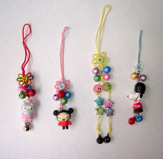 Free Shipping 4 pcs/lot Cute Doll & Metal Bell Chinese lucky Knots