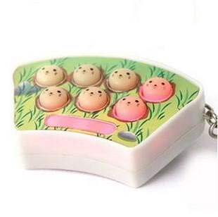 Free Shipping! New 2 pcs/lot Mini Whack-A-Gopher Game Key Chain.