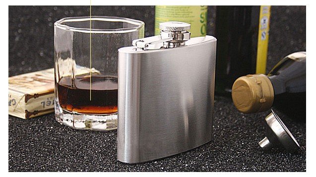 Free Shipping 3 pcs/lot Hip Flask With Funnel 5 oz