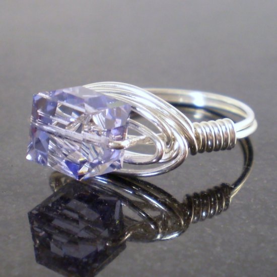 Beautiful Swarovski Tanzanite Ring in Sterling Silver
