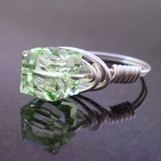 Swarovski Chrysolite Ring in Sterling Silver
