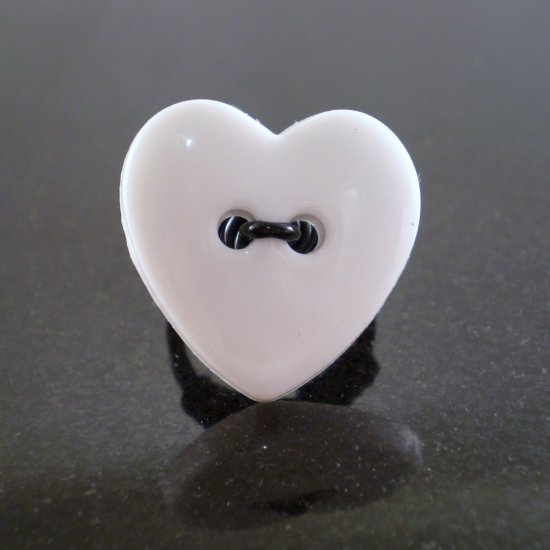 White Heart Ring