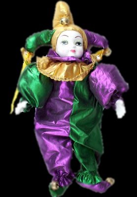 18" Mardi Gras Jester Porcelain Doll