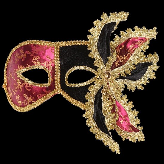 Black & Pink Masquerade Mask | Black Masquerade Mask