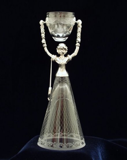 Elegant Crystal and Pewter German Bridal Wedding Cup