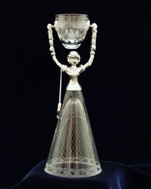Elegant Crystal and Pewter German Bridal Wedding Cup