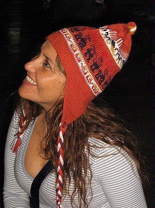 Original peruvian chullo, hat knitted of Alpacawool