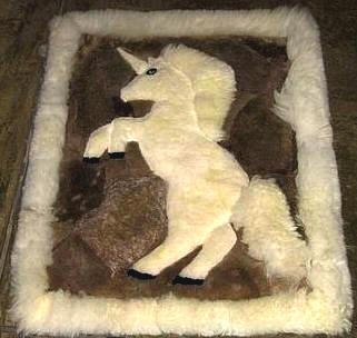 Alpaca fur Rug, Carpet 78x60 cm (30.42x23.4), unihorn