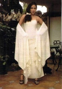 Ekological pima cotton,white long Dress with shawl