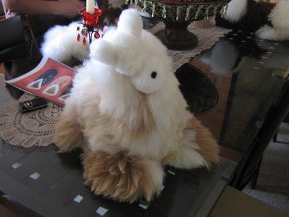 Fur figure Lama,handmade with Alpaca pelt, soft toy