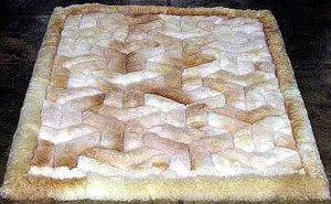 Alpaca fur rug,carpet with a w-design, 59 x 43 Inches