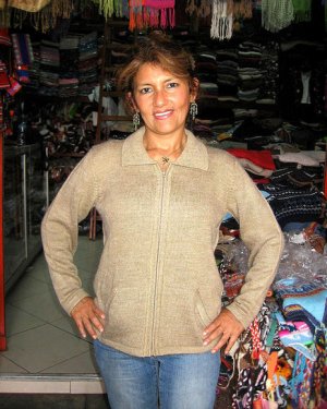 Beige cardigan for Ladies, Alpacawool