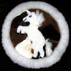 Round table runner,Alpaca fur,40 cm (15.6)diameter
