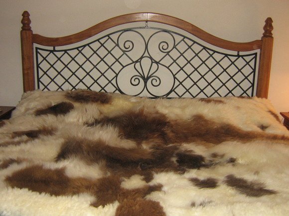 Fur bedspread, coverlet made of Babyalpaka Fur