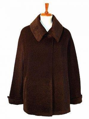 Brown coat , pure Surialpaca wool, outerwear, Parka
