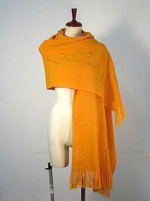 Embroidered shawl,scarf made of Alpaca wool, wrap