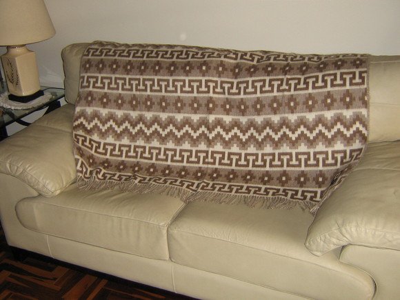 Brown blanket made of alpacawool, bedspread, coverlet