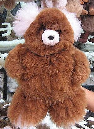 Brown fur Teddy bear, pure Babyalpaca, soft toy