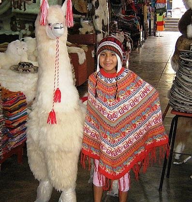 Colorful Poncho,outerwear knitted with Alpacawool