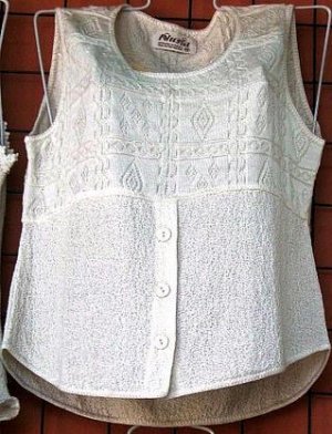 White sleevelessTop, ecological pima cotton
