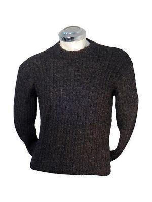 Black cable pattern Sweater, knitted of Alpacawool