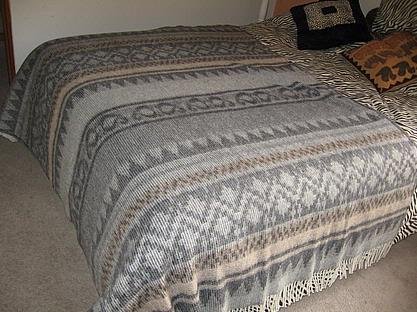 Ethnic designed blanket,coverlet made of alpacawool