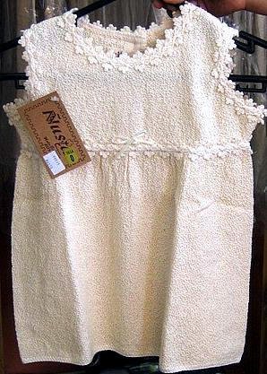 White sleeveless dress, ecological pima cotton