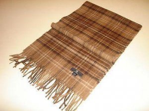 Brown chekked shawl,scarf made of Babyalpaca wool